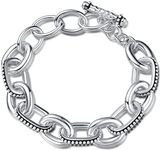 UNY JEWEL Jewelry Make a Statement with Link Chain Bracelet Designer Brand Inspired Women Valentine, 7.5 Inch, Metal, no gemstone