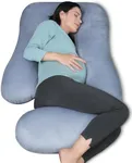 MOON PARK Pregnancy Pillows for Sleeping - Non Compressed Packaging, U Shaped Full Body Maternity Pillow with Removable Cover - Support for Back, Legs, Belly, HIPS - 57 Inch - Grey