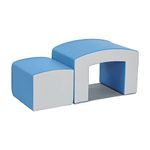 ECR4Kids SoftZone Junior Mix n' Match Tunnel and Bump, Beginner Playset, French Blue, 2-Pack