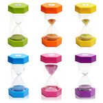 6 Pcs Colorful Hourglass Sandglass Timer Sand Timer Sand Clock Timer 1/3/5/10/20/30 Minutes Visual Hourglass Set for Games Classroom Kids Office Kitchen Decor