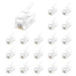 100 Pack RJ9 4P4C 4P2C Plug, Uvital Standard Telephone Handset Modular Plugs Male Connectors Transparent Color Jack Crimp End Crimper