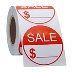 Hycodest Sale Stickers 2 inch Round Labels Sale Price Label Self-Adhesive Discount Sticker 300 pcs, Red Circle Sale with $