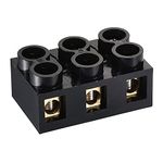 sourcing map Terminal Block 500V 60A Dual Row 3 Positions Screw Electric Barrier Strip