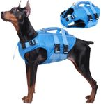 Kuoser Dog Life Jacket - High Flotation, Reflective Vest for Swimming & Boating, Adjustable Sizes - Small to Large, Lightweight Dog Life Preserver with Rescue Handle