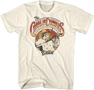 The Charlie Daniels Band T Shirt Logo & Charlie Adult Short Sleeve T Shirts Country Music Vintage Style Graphic Tees, Off-white, Medium