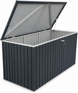 Duramax Metal Cushion Box 1450L – Outdoor Deck Storage, Anthracite & Off-White