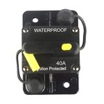 WOHHOM 40 Amp Circuit Breaker DC 12V -48V Waterproof 30A-300A Manual Reset Fuse Inverter for Trolling Motor Auto Car RV Marine Boat Current Overload Protection (40A)
