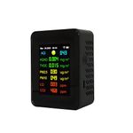 DeWire 9-in-1 WiFi Air Quality Monitor with Smart Life App - Color Display AQI Detector for HCHO/TVOC/PM2.5/PM10/CO/CO2 with Visual Indicator for Home, Bedroom, Car and Office
