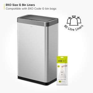 EKO Mirage X 80L Motion Sensor Bin – Touchless Stainless Steel, Soft-Close Lid