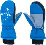 Azarxis Kids Mittens Winter Warm Ski Snowboard Cold Weather Gloves Windproof for Boys Girls (Blue, 5-7 Years Old)