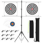 BOOSTEADY Paper Target Stand with 10 Clips,10 Bullseye Targets, Shooting Target Stand for BB gun, Airsoft and Pellet Target Practice Adjustable