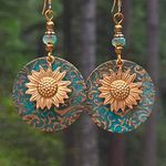 la luen Boho Sunflower Dangle Earrings Handmade Beaded National Circle Earrings Personality Statement Hypoallergenic Flower Jewelry Gifts for Women(Bohemian style)