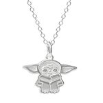 Disney Star Wars The Mandalorian The Child Sterling Silver Pendant Necklace, Official License