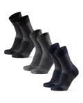 DANISH ENDURANCE Walking Socks Merino Wool Lightweight, Hiking Socks, for Men & Women, 3 Pack, Multicolour (1x Black, 1x Grey, 1x Navy), 9-12