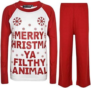A2Z 4 Kids Boys Girls Ya Filthy Loungewear Long Sleeves Sleeves Xmas - PJS Ya Filthy Red 9-10.