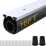BOWSEN 16FT Heavy-Duty U+O Ring Shape Universal Garage Door Bottom Seals Weatherstrip Weather Stripping Rubber with Aluminum Track Retainer Base Kit