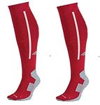 QUADA Compression Socks for Men & Women, Athletic Fit for Running, Nurses, Shin Splints, Flight Travel & Pregnancy - Boost Stamina, Circulation & Recovery (Red With White)