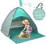 UPF 50+ Easy Pop Up Beach Tent Sun Shelter 3-4 Person Instant Automatic Portable Baby Canopy Cabana Sun Shade Umbrella (Green)