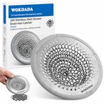 WOKDADA Shower Drain Hair Catcher, Non-Slip Shower Drain Cover, Anti-Clogging Stainless Steel Drain Protector, Bathroom Accessory for UK Standard Flat Drains of Bathroom (Patented Product)