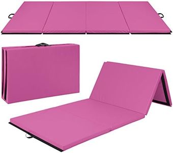 Best Choice Products 8 ft x 4 ft Gymnastics Mat, 4-Fold Foam Exercise Gym Floor Mat for Workout, Yoga, Aerobics, Martial Arts w/Handles - Multicolor