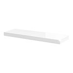 Gloss White Floating Shelves, Length 90cm, Decorative Shelf for Bedroom, Living Room Shelving, Home Office, Hallway Storage