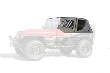 Rampage 109435 Frameless Soft Top Kit with Door Skins and Surrounds, 1992-1995 Wrangler (YJ) Black Diamond with Tinted Windows