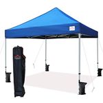 UNIQUECANOPY 10'x10' Pop Up Canopy Tent Commercial Instant Shelter, with Heavy Duty Roller Bag, 10x10 FT Blue