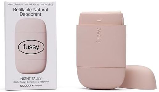 Fussy - Natural Refillable Deodorant - Aluminium Free - 24 hour protection - Floral Scent and Blush Pink Case - Cedar, Cinnamon and Patchouli - Vegan & Cruelty Free - 100% Natural & Effective