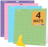 Cutting Mats for Cricut - Lya Vinyl 4 Pack Variety Cutting Mats 12x12 INCH, Cutting Mats for Permanent Vinyl(StandardGrip, LightGrip, StrongGrip, FabricGrip) for Explore Air Series & Accessories