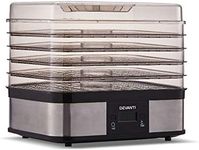 Devanti Food Dehydrator, 5 Trays 245W Electric Excalibur Dehydrators Dryer Machine Oven Jerky Yogurt Fruit Maker Home Small Kitchen Appliances, With Timer Stainless Steel Casing Silver