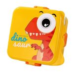 Wosta Lunch Box, Cartoon Lunch Box with Leak Proof Lid and Reusable Steel Spoon & Sauce Containers Ideal for Men, Women’s and Kids School, Office and Travel. (Yellow - Dinosaur Design)