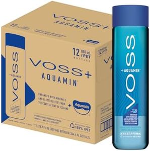 VOSS+ Aquamin Enhanced Water - Pack of 12 Bottles, 850ml Each - Purified Hydrating Water - 74 Trace Minerals & Electrolytes - Perfect for Active Lifestyles, at the Gym & on Hot Days - Recycled PET Bottle