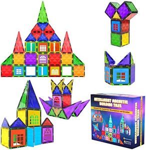 Magnetic Tiles Building Blocks Toy - STEM Educational Magnetic Blocks for Kids, Creativity Preschool Learning Sensory Montessori Toddler Magnetical Toys for Boys & Girls 3+ Years Old - 42pc