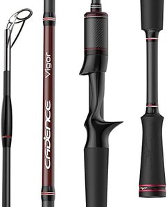 Cadence Vigor Baitcasting Rod 2-Piece Fishing Rods Ultralight & Sensitive Baitcaster Rod-30 Ton Carbon Fuji Reel Seat & Stainless Steel Guides with SiC Inserts Portable Baitcast Rods