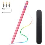 TiMOVO Stylus Pen for iPad, Apple Pencil for 2018-2024 iPad 10/9/8/7/6th Gen, iPad Pro, iPad Air 3/4/5/6th, iPad Mini 6/5 Precise Writing Drawing Palm Rejection Apple Pencil 1st Gen for iPad, Pink