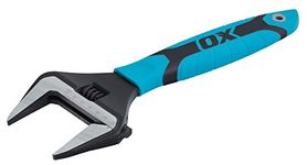 OX OX-P324612 PRO Series Adjustable Wrench, Extra Wide Jaw - Adjustable Plumbing Spanner with Dura Grip Soft Grip Handle - Multifunctional tool, 60mm