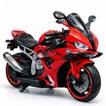 Alstoy Big RR Kids Electric Toy Ride-On Bike| 12V Rechargeable Battery Operated Bike for Kids | Bluetooth Music | 100 kg Capacity | BIS/ISI Approved | Boys & Girls Age 6 to 15| 6-Month Warranty| Red