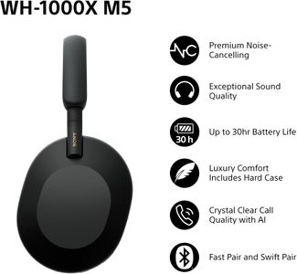 Sony WH-1000XM5 Wireless Noise Cancelling Headphones – Black