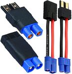 2 Pairs Battery Charger Adapter for Traxxas ID Connector to EC3 Male Female, Charging or Converting Battery Plugs