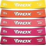 RDX Resistance Bands 5 Level Set, REACH RoHS CPSIA Certified, Skin Friendly Thick Stretch Loop, Yoga Home Gym Fitness Workout Exercise, Glutes Physio Pilates Booty Leg Arms Mobility Training Slimming