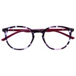 OPULIZE Met - Blue Light Blocking Glasses Slim Round Frame Scratch Resistant Spring Hinges Improve Sleep Computer Gaming Anti-Reflective Purple Tortoiseshelll Mens Womens B60-5 +0.00