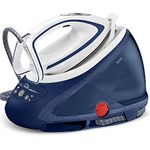 Tefal Pro Express Ultimate High Pressure Steam Generator Iron, 1.9 L Capacity, 8 Bar, 180 g/min continuous steam & 600 g/min steam boost, 2830 Watt, Removable Scale Collector, Blue & White GV9580