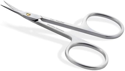 OTTO HERDER HAUTSCHERE - Extra scharfe Nagelhautschere zum schneiden abstehender Nagelhaut 8,5cm mit Goldener Schraube - Hautschere Turmspitze Extra Fein 1,5cm grosse scharfe gebogener Schneide