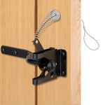 Matomtak Self Locking Gate Latch with Spring Cable Pull, Heavy Duty Lever Fence Door Latches, Automatic Hardware Gate Latch Lock for Wooden Fence Secure Pool Garden Shed