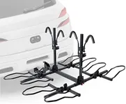 KAC Premium Bike Rack for Car, SUV, Hatchback Mount - 2" Anti-Wobble Hitch & Quick Release Lever for 4 Bikes - Heavy Duty Bicycle Carrier, Easy to Assemble/Install - Tire & Frame Straps Included