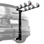 Retrospec Lenox Car Rack Four Bike Mount Hitch - 4 Bicycle Carrier - Class III or IV 2” Hitch - Compact Foldable Steel Frame Black