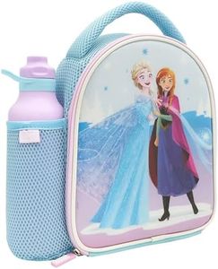 Disney Official Frozen Bag Water Polar Gear-Back to School Supplies Bag-600D Insulated Girls Lunch Box with Elsa and 600ml Kids Drinks Bottle, Polyester, 600 milliliters