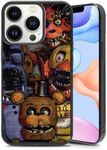 RSMTCI Bear FNAF Case for iPhone 14 Pro Case Silicone Ultra Shockproof Funny Protection Cute Game Phone Case for Girls Women Man Cover,6.1 Inch Black