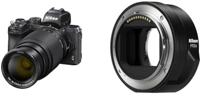 Nikon Z 50 Spiegellose Kamera im DX-Format mit 16-50mm 1:3,5-6,3 VR und 50-250mm 1:4,5-6,3 VR + NIKON FTZ II (Adapter für F-Mount Objektive auf Z-Mount Kameras)