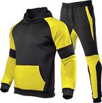 Kilborn·pataky Men's Tracksuits Casual 2 Piece Hoodie Sets Athletic Sweatsuits Jogging Suits for Men, Yellow, Large